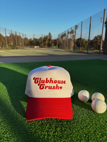 The Crush Classic Hat | White/Red with Red Stitch